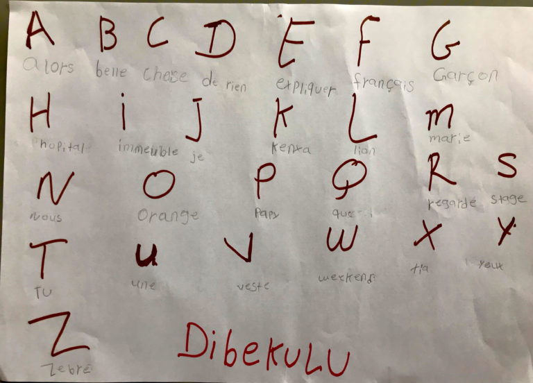 Alphabet de Dibeleku en français